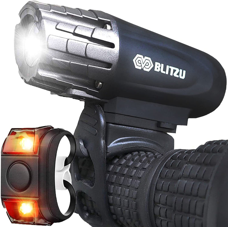 [Australia - AusPower] - BLITZU Bike Lights Front and Back, Bicycle Accessories for Night Riding, Cycling. Reflectors Powerful Headlight and Taillight Rear LED Safety Light Set for Men, Women, Adult Mountain Bikes. 