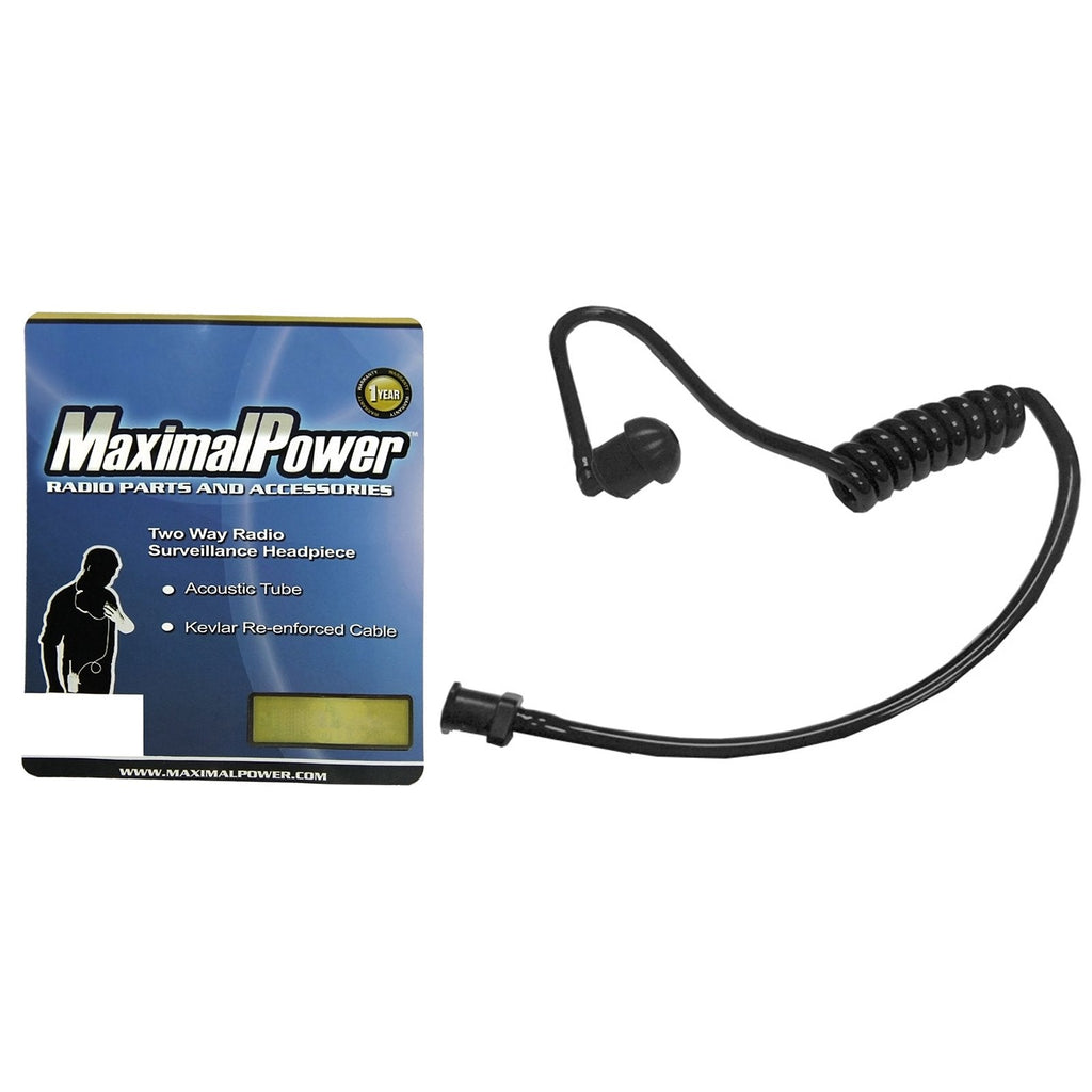 [Australia - AusPower] - MaximalPower RHF Coil(BK) Replacement Acoustic Tube for Two-Way Radio Headsets (Black) 