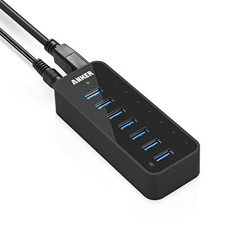 [Australia - AusPower] - Anker 7-Port USB 3.0 Data Hub with 36W Power Adapter and BC 1.2 Charging Port for iPhone 7/6s Plus, iPad Air 2, Galaxy S Series, Note Series, Mac, PC, USB Flash Drives and More 