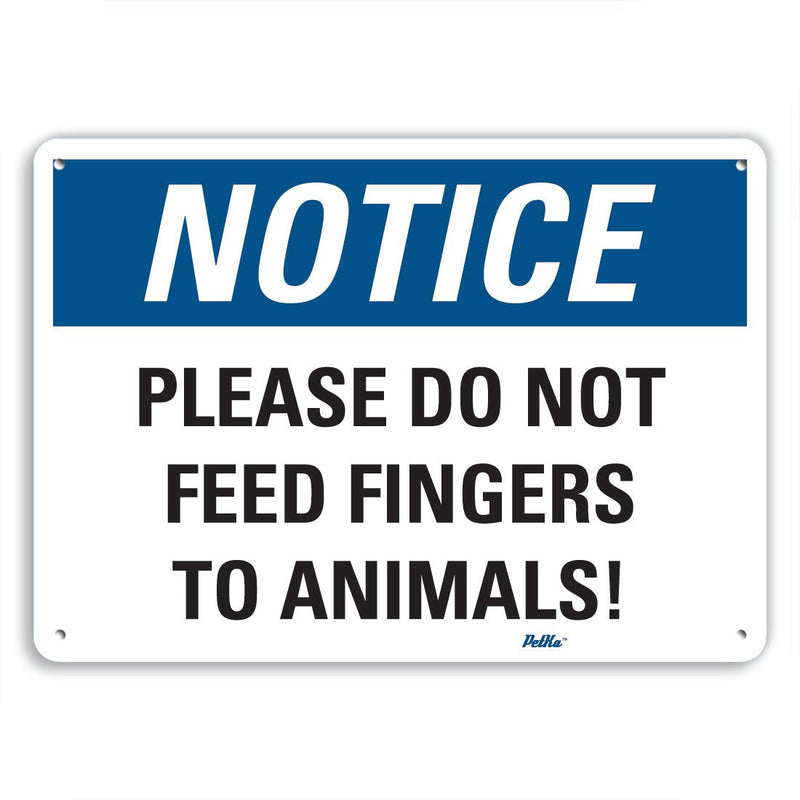 [Australia - AusPower] - PetKa Signs and Graphics PKFO-0106-NA_10x7"Please do not Feed Fingers to Animals!" Aluminum Sign, 10" x 7" 10x7 Notice 