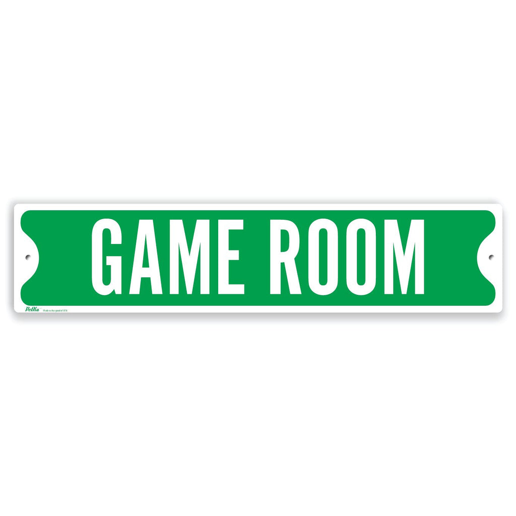 [Australia - AusPower] - PetKa Signs and Graphics PKSS-0022-NA_18x4"Game Room" Aluminum Sign, 18" x 4", White on Green 18x4 