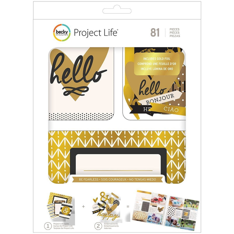 [Australia - AusPower] - Project Life 380552 Value Kits-Be Fearless-Gold Foil (81 Piece), Multicolour 