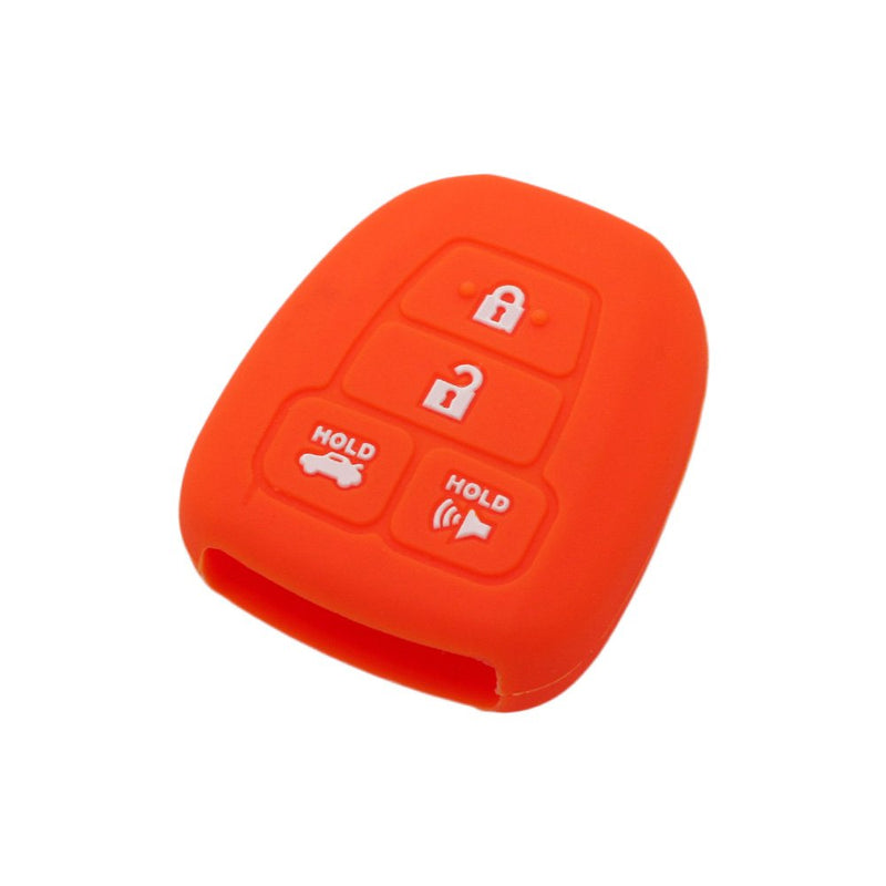 [Australia - AusPower] - SEGADEN Silicone Cover Protector Case Holder Skin Jacket Compatible with TOYOTA 4 Button Remote Key Fob CV2407 Orange 
