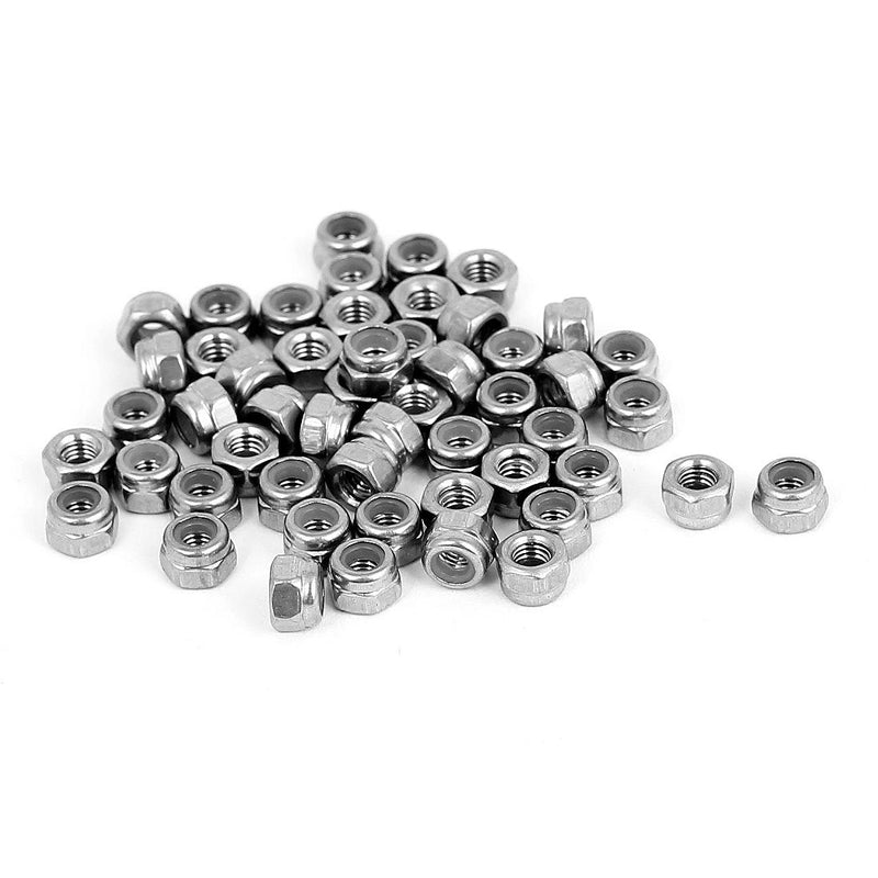 [Australia - AusPower] - uxcell a15071300ux0538 M3 x 0.5mm Stainless Steel Nylock Nylon Insert Hex Lock Nuts (Pack of 50) 