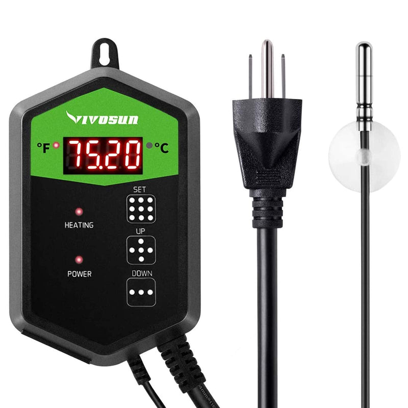 [Australia - AusPower] - VIVOSUN Digital Heat Mat Thermostat Temperature Controller 40–108 ºF for Seedlings, Germination, Rooting, Fermentation and Reptiles 