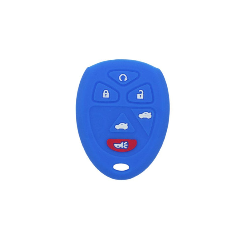 [Australia - AusPower] - SEGADEN Silicone Cover Protector Case Holder Skin Jacket Compatible with CHEVROLET BUICK GMC CADILLAC SATURN 6 Button Remote Key Fob CV4608 Deep Blue 