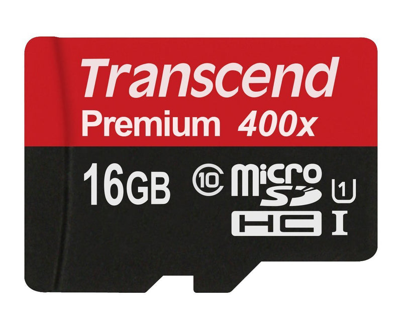 [Australia - AusPower] - Transcend 16GB MicroSDHC Class 10 UHS-1 Memory Card with Adapter Up to 60MB/s (TS16GUSDU1P) TS16GUSDU1P Standard Packaging 