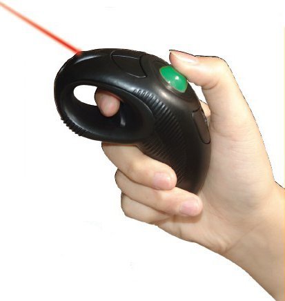 [Australia - AusPower] - YUMQUA Y-10L Finger Handheld Trackball Mouse with Laser Pointer, 2.4G USB Wireless Trackball Mouse for Laptop Computer PC 