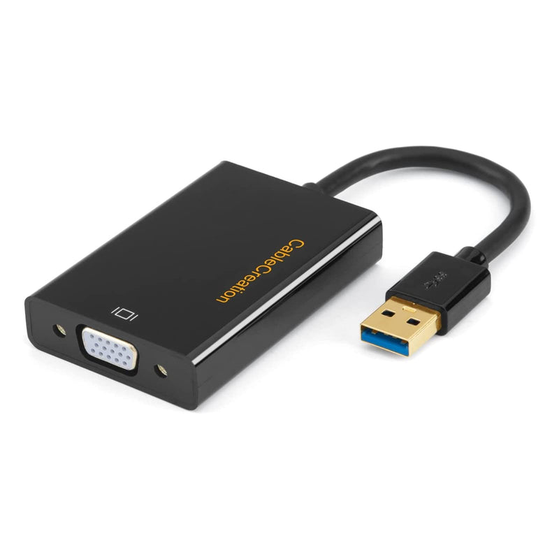 [Australia - AusPower] - USB 3.0 to VGA Adapter (DisplayLink Chipset), CableCreation VGA to USB External Video Card Support 1080P Compatible with Windows 10/8.1/8/7, macOS , Mac OS X, Black 