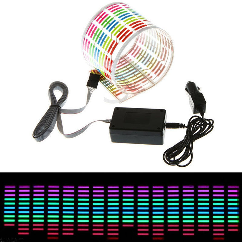 [Australia - AusPower] - ESUPPORT 45 x 11cm Sound Music Activate Sensor Car Auto Sticker LED Light Equalizer Glow Multi Colour 