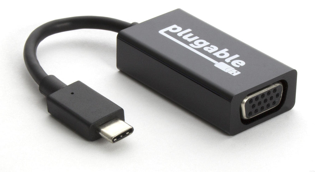 [Australia - AusPower] - Plugable USB C to VGA Adapter Compatible with 2018 iPad Pro, 2018 MacBook Air, 2018 MacBook Pro, Surface Book 2, Thunderbolt 3 & More (Support for resultions up to 1920x1200 @ 60Hz) 
