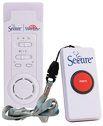 [Australia - AusPower] - Secure SWCB-1S Wireless Slimline Pager + 1 Nurse Call Button - Patient SOS Help Pendant Call Button and Caregiver Pager Nurse Alert System - 500+ Ft Range … (1 Transmitter Set) 1 Transmitter Set 