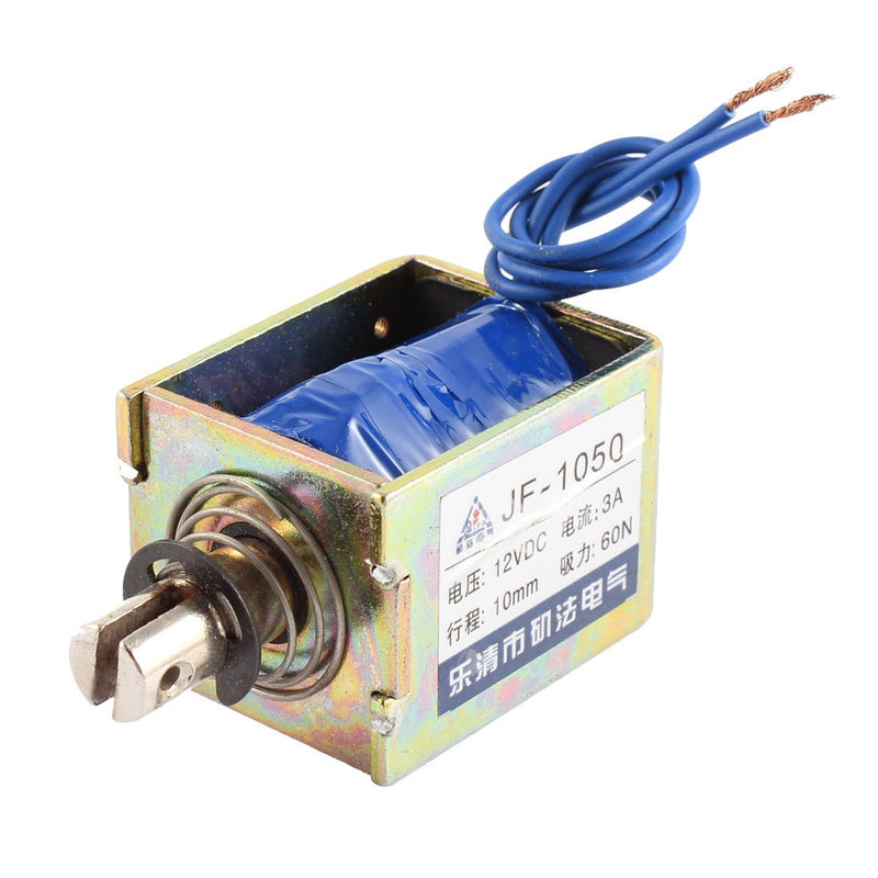 [Australia - AusPower] - uxcell DC 12V 3A 10 mm 60N Pull Push Type Intermittent Actuator Electromagnet Solenoid 