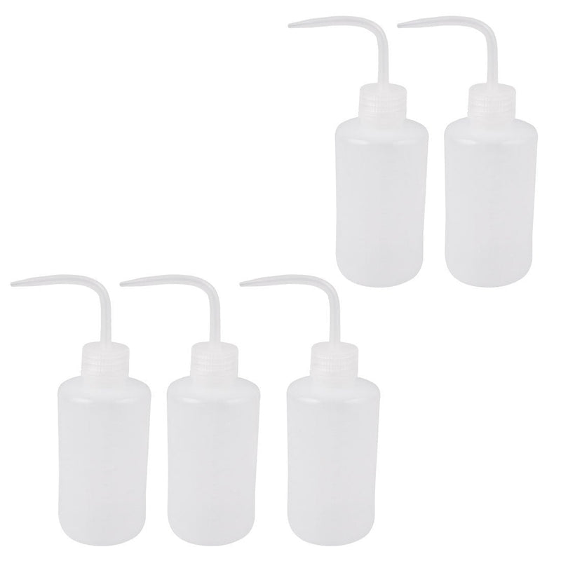 [Australia - AusPower] - uxcell 5 Pcs 250mL Bent Tip White Plastic Oil Liquid Storage Squeeze Bottle 