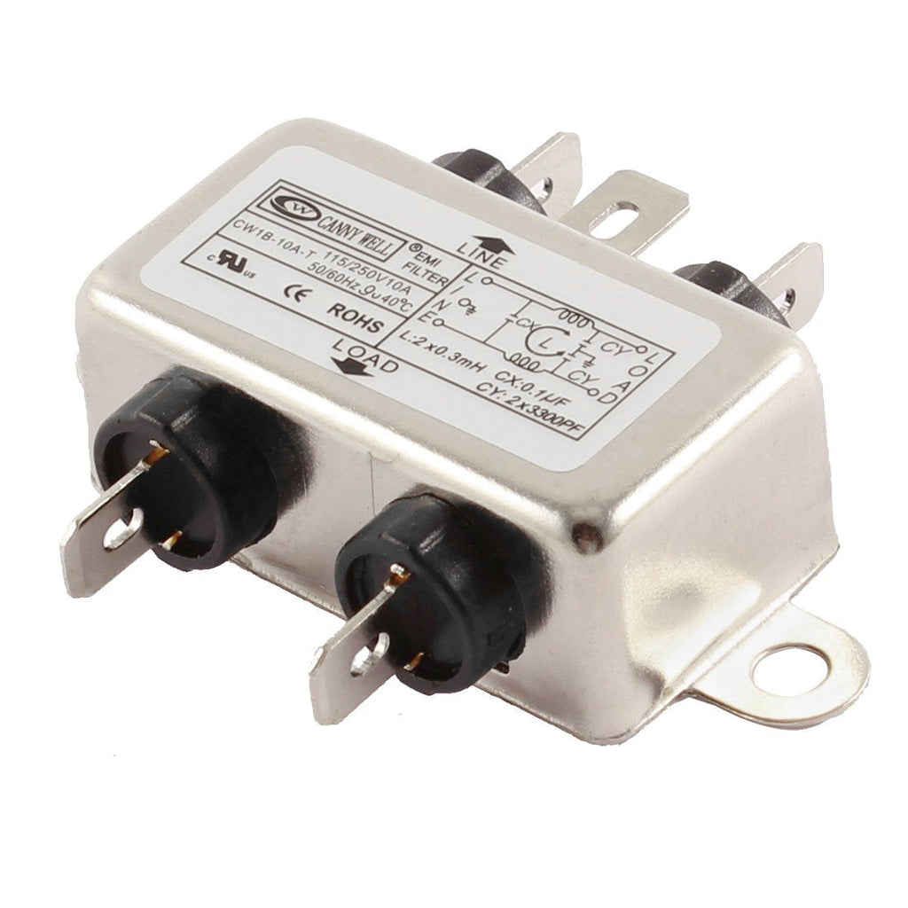 [Australia - AusPower] - uxcell AC 115/250V 10A CW1B-10A-T Noise Suppressor Power EMI Filter 