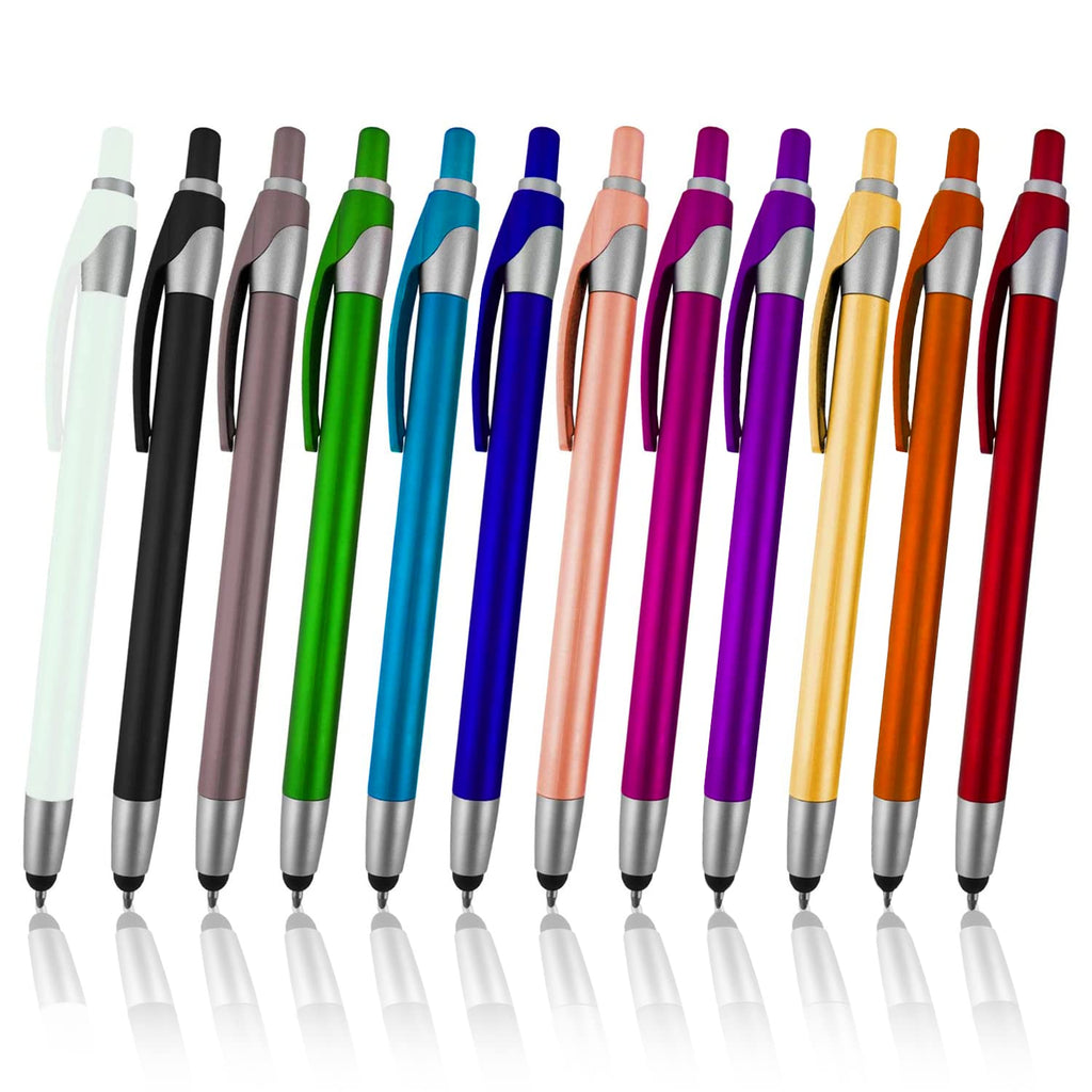 [Australia - AusPower] - Stylus for Touch Screens Pen with Ball Point Pen,for Universal Touch Screen Devices, for Phones, Ipads,Tablets, iPhone, Samsung Galaxy etc. Assorted Colors (Metallic 12 Pack) 