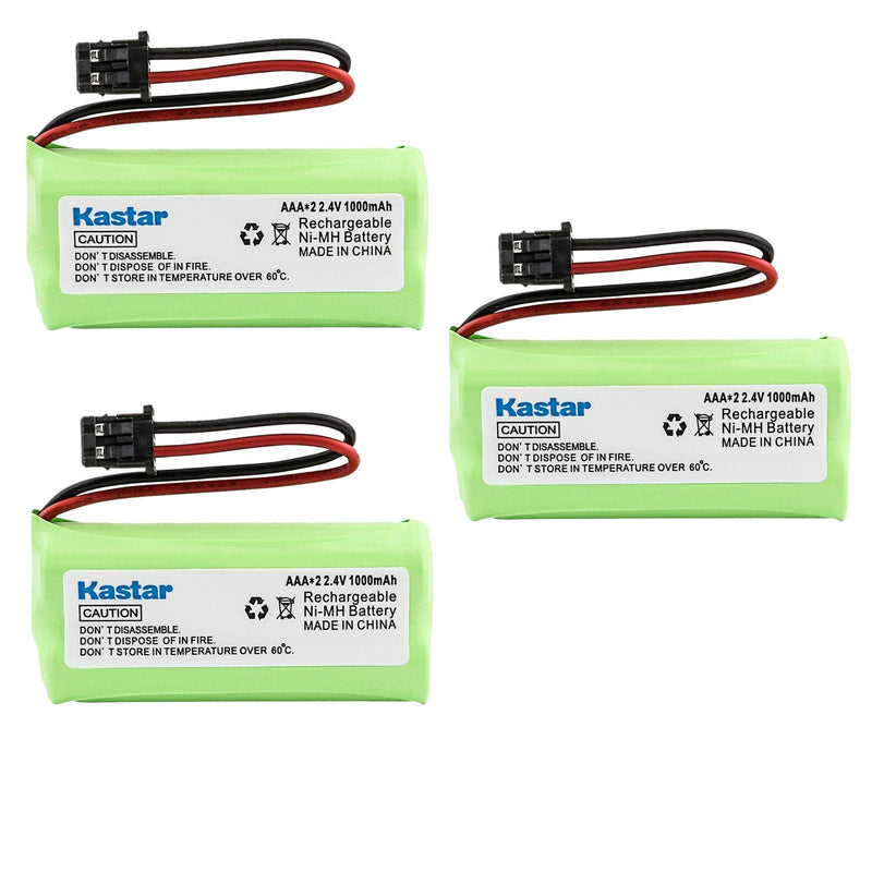 [Australia - AusPower] - Kastar 3-Pack AAAX2 2.4V MSM 1000mAh Ni-MH Rechargeable Battery for Uniden BT-1008 BT-1016 BT1008S DECT20602 DECT 2080 DECT 2060-2 DWX-207 DECT20854WX DECT21802 Dantona BATT-1008 Empire CPH-515B 