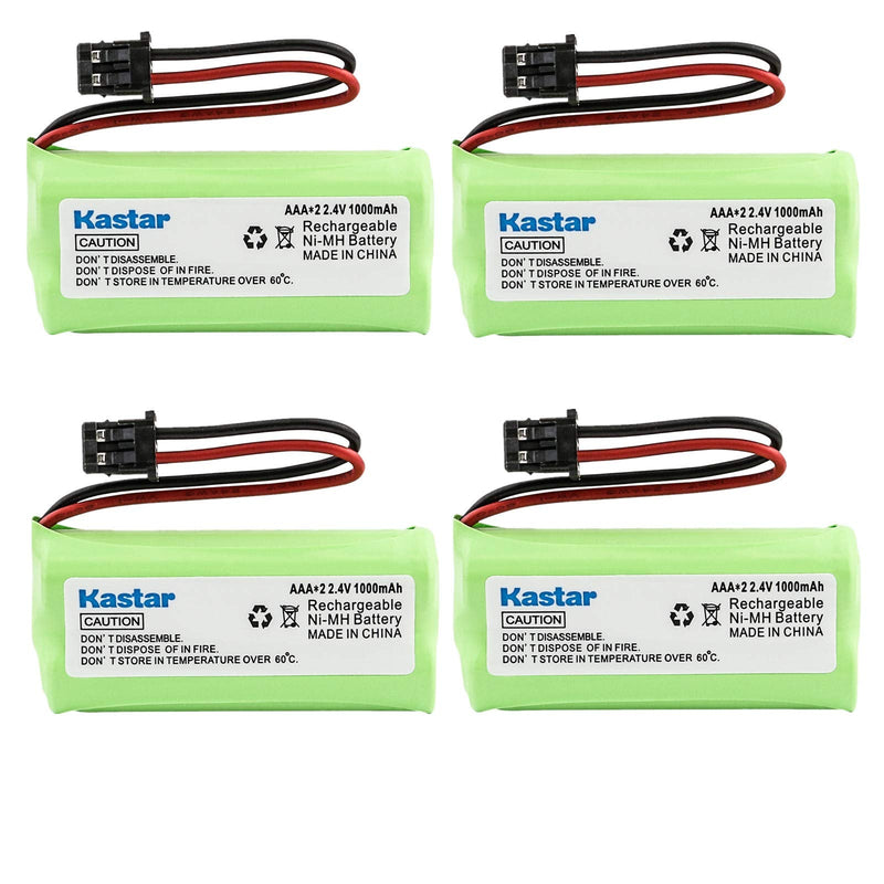 [Australia - AusPower] - Kastar 4-Pack AAAX2 2.4V MSM 1000mAh Ni-MH Rechargeable Battery for Uniden BT-1008 BT-1016 BT1008S DECT20602 DECT 2080 DECT 2060-2 DWX-207 DECT20854WX DECT21802 Dantona BATT-1008 Empire CPH-515B 