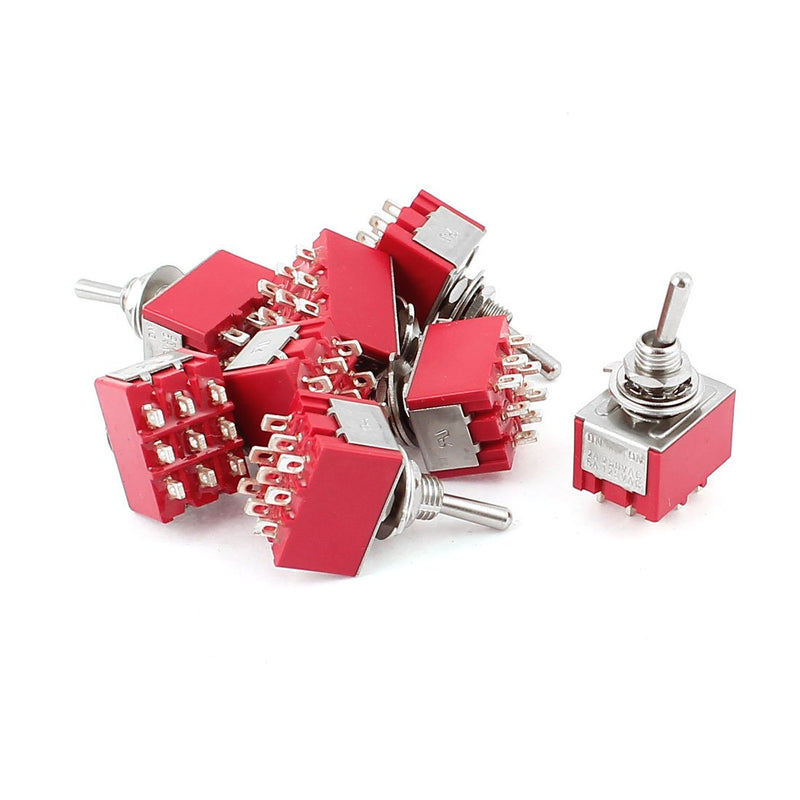 [Australia - AusPower] - AC 250V/2A 125V/5A 3PDT ON-ON 2 Positions 9 Pins Toggle Switch 8 Pcs 