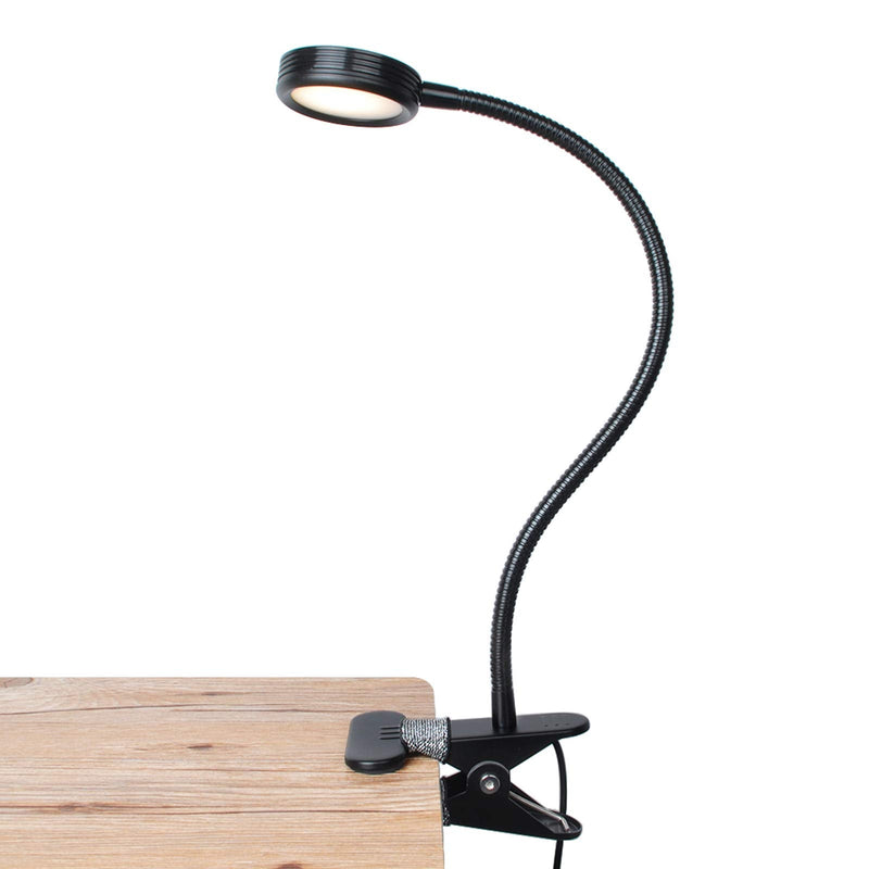 [Australia - AusPower] - LEPOWER Clip on Light / Reading Light/ Light Color Changeable/ Night Light Clip on for Desk, Bed Headboard and Computers (Black) Black 