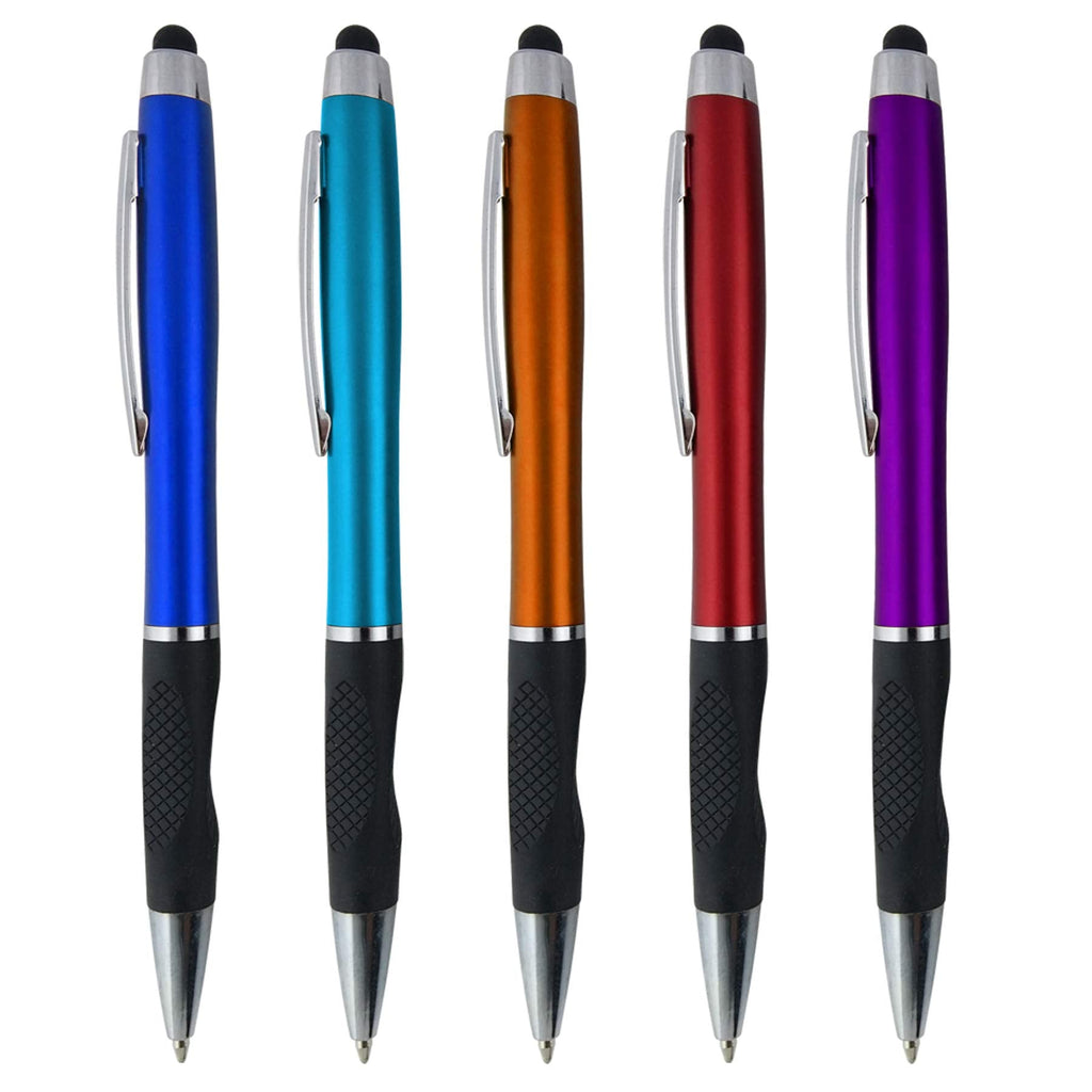 [Australia - AusPower] - SyPen 2-1Twist Action Stylish Metallic Capacitive Stylus with Comfort Grip Ball Point Black Ink Pen for Touchscreen Devices, iPhone, Ipad, Android Tablets (5-Pack) M 5 Pack 