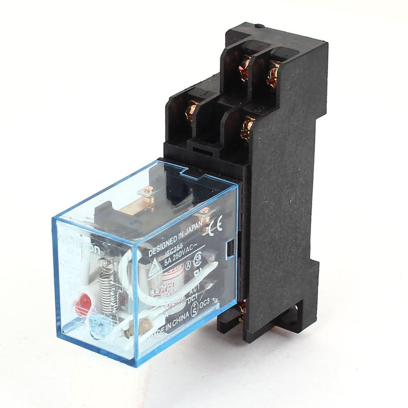 [Australia - AusPower] - uxcell A15011200ux0375 Coil 8-Pin DPDT DIN Rail Electromagnetic Power Relay with DYF08A Socket, AC 220V/240V 