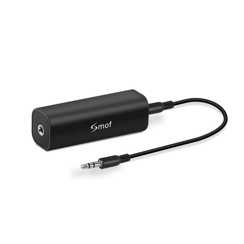 [Australia - AusPower] - Smof Ground Loop Noise Isolator for Car Audio/Home Stereo System (Eliminate The Buzzing Noise Completely) with 3.5mm Audio Cable, Black 