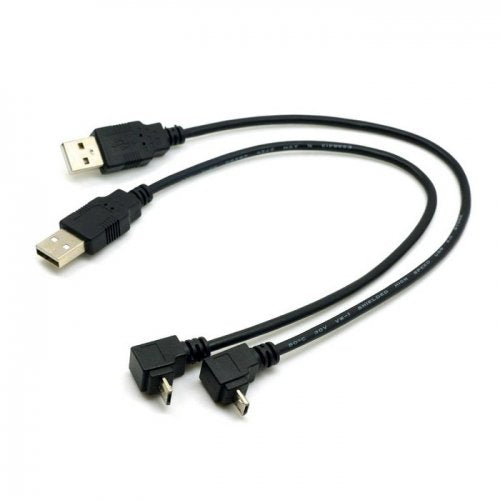 [Australia - AusPower] - Cablecc 2pcs USB 2.0 Male to Micro USB Up & Down Angled 90 Degree Cable 30cm for Cell Phone Tablet Cablecc 