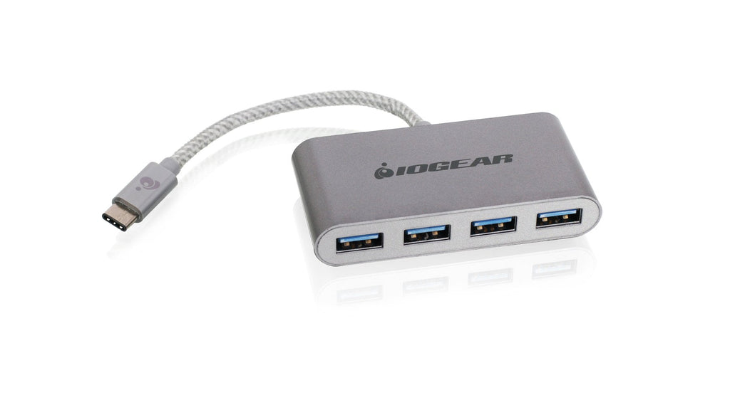 [Australia - AusPower] - IOGEAR USB-C to USB 3.0 Hub - 1 USB-C In - 4 USB 3.0 Out - USB 3.0 Data Rate Of Up To 5Gbps - Backwards Compatible With USB 2.0 and USB 1.1 - MacBook - Tablet - Smartphone - GUH3C14 USB-A x 4 Bus power 