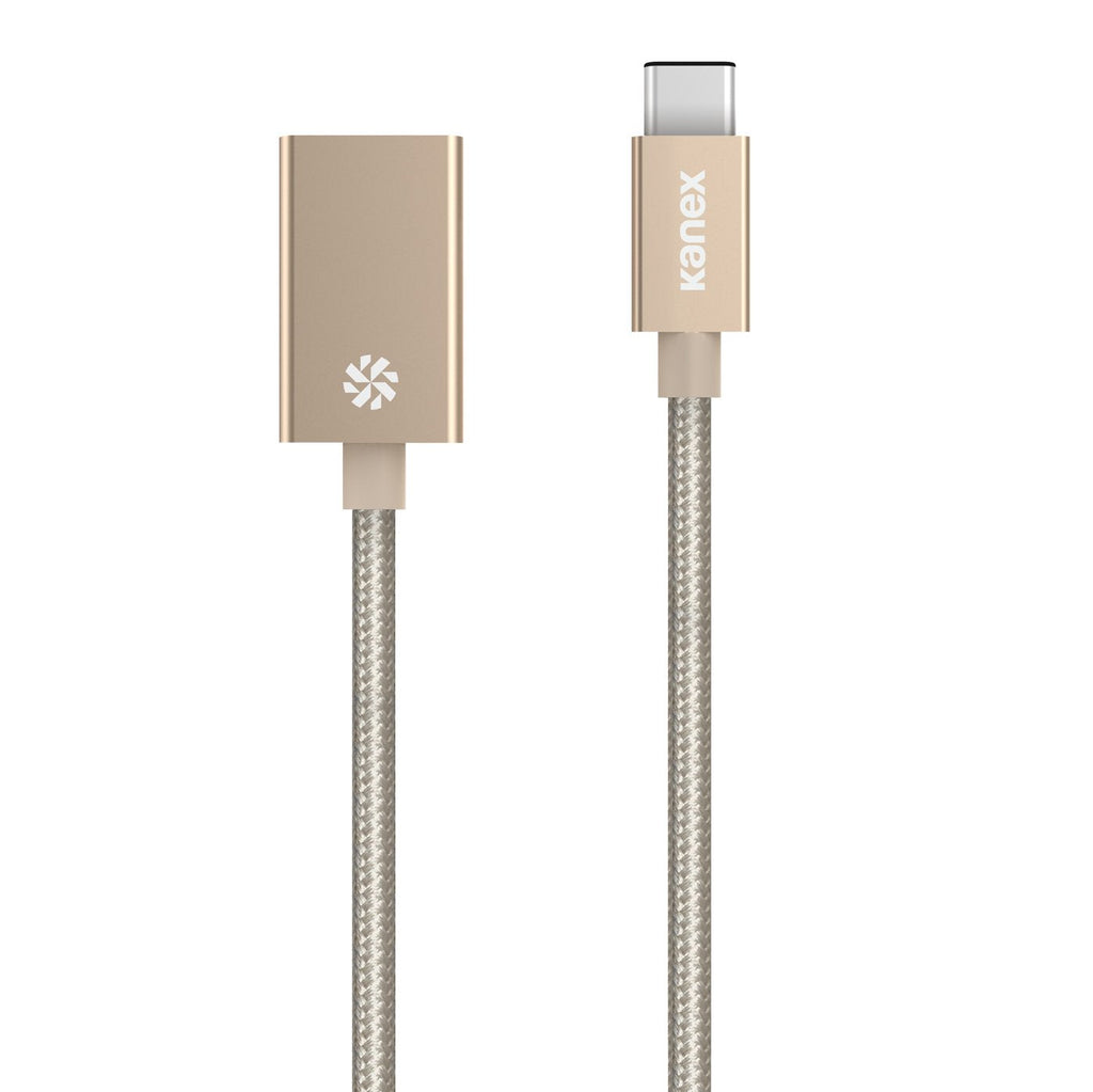[Australia - AusPower] - Kanex USB-C to USB 3.0 Adapter with DuraBraid Fiber 8.25 Inches (21cm) - Gold 