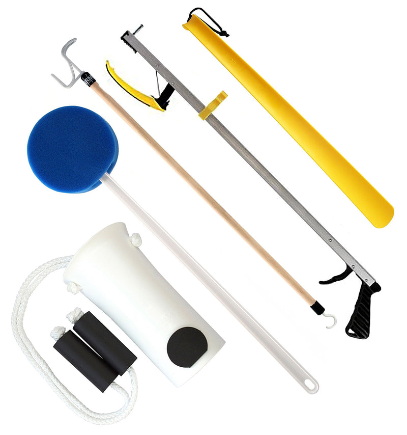 [Australia - AusPower] - RMS Deluxe 5 Piece Set Hip Kit - Ideal for Recovering from Hip Replacement, Knee or Back Surgery, Mobility Tool for Moving and Dressing (26 Inch Reacher) 