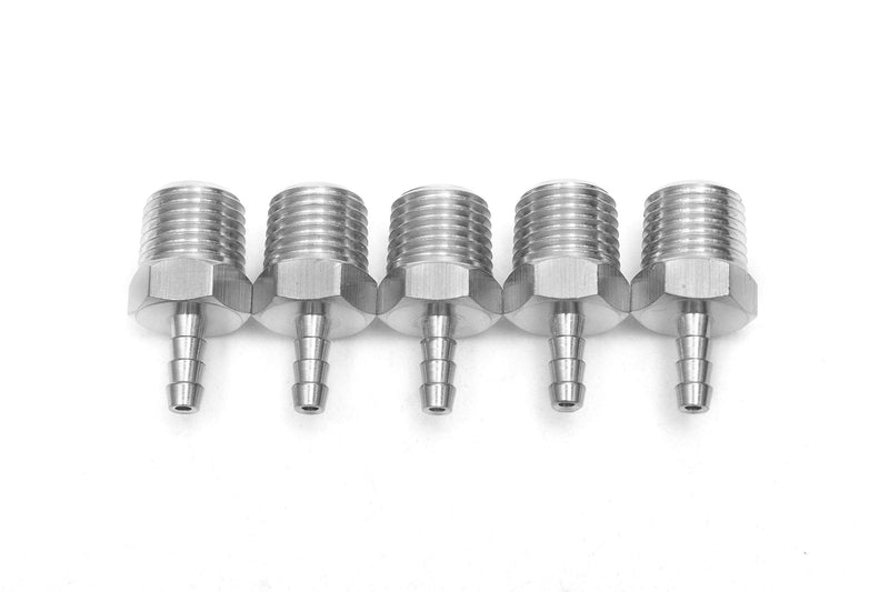 [Australia - AusPower] - LTWFITTING Bar Production Stainless Steel 316 Barb Fitting Coupler/Connector 1/8" Hose ID x 1/4" Male NPT Air Fuel Water (Pack of 5) 