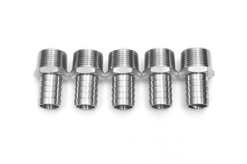 [Australia - AusPower] - LTWFITTING Stainless Steel 316 Barb Fitting Coupler/Connector 3/4" Hose ID x 3/4" Male NPT Gas(Pack of 5) 
