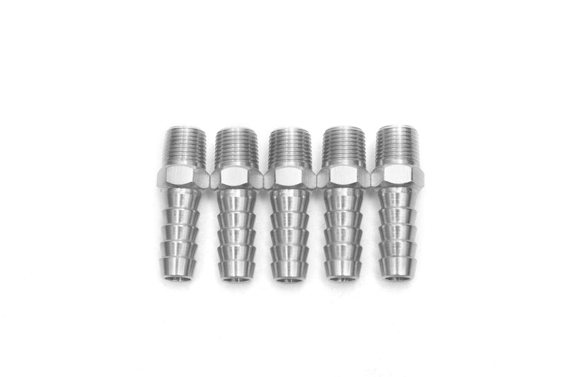[Australia - AusPower] - LTWFITTING Bar Production Stainless Steel 316 Barb Fitting Coupler/Connector 5/16" Hose ID x 1/8" Male NPT Air Fuel Water (Pack of 5) 