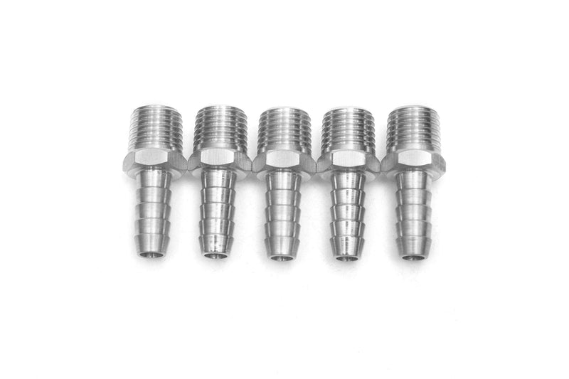 [Australia - AusPower] - LTWFITTING Bar Production Stainless Steel 316 Barb Fitting Coupler / Connector 5/16" Hose ID x 1/4" Male NPT Air Fuel Water (Pack of 5) 