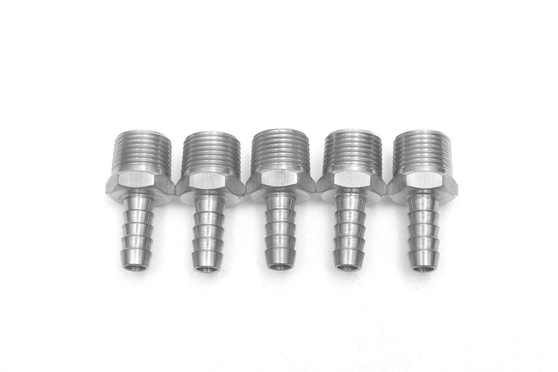 [Australia - AusPower] - LTWFITTING Bar Production Stainless Steel 316 Barb Fitting Coupler/Connector 5/16" Hose ID x 3/8" Male NPT Air Fuel Water (Pack of 5) 