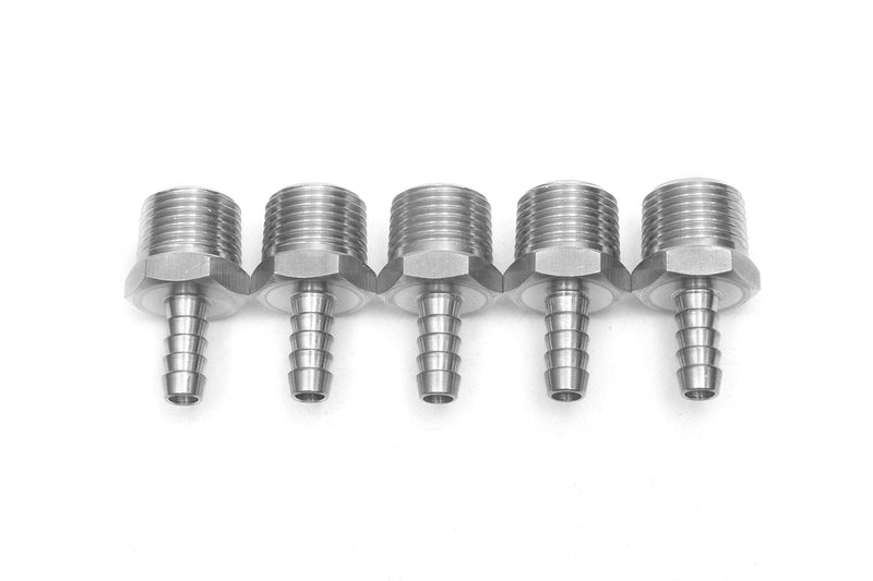 [Australia - AusPower] - LTWFITTING Bar Production Stainless Steel 316 Barb Fitting Coupler/Connector 5/16" Hose ID x 1/2" Male NPT Air Fuel Water (Pack of 5) 