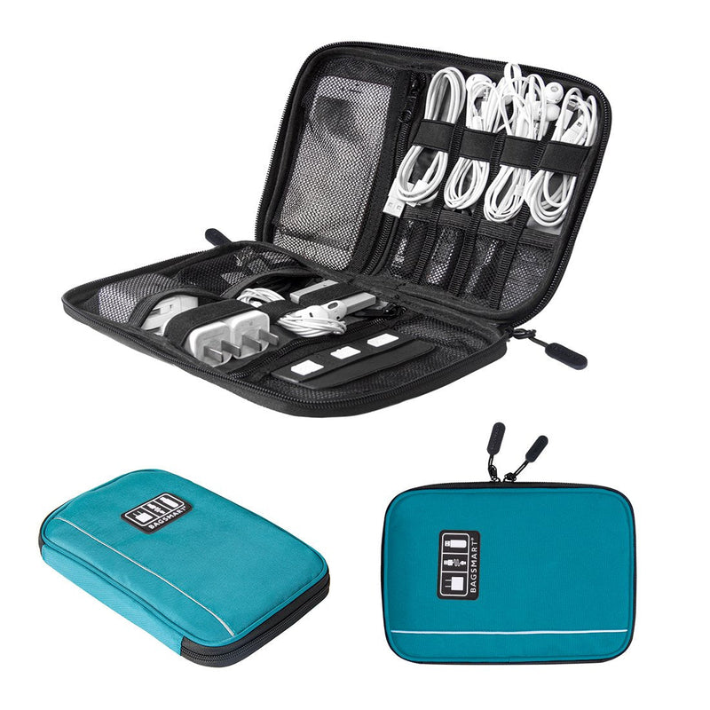 [Australia - AusPower] - BAGSMART Electronic Organizer Travel Universal Cable Organizer Electronics Accessories Cases for Cable, Charger, Phone, USB, SD Card, Dark Blue 