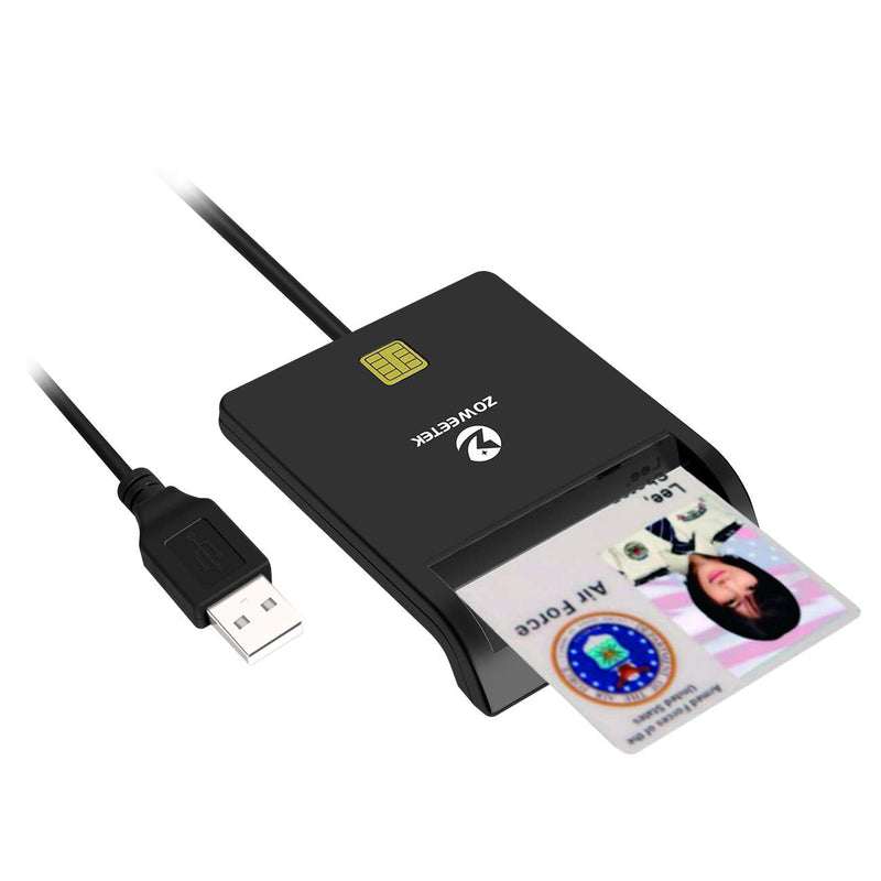 [Australia - AusPower] - ZOWEETEK CAC Card Reader Military, Smart Card Reader DOD Military USB Common Access CAC, Compatible with Windows, Mac OS and Linux 