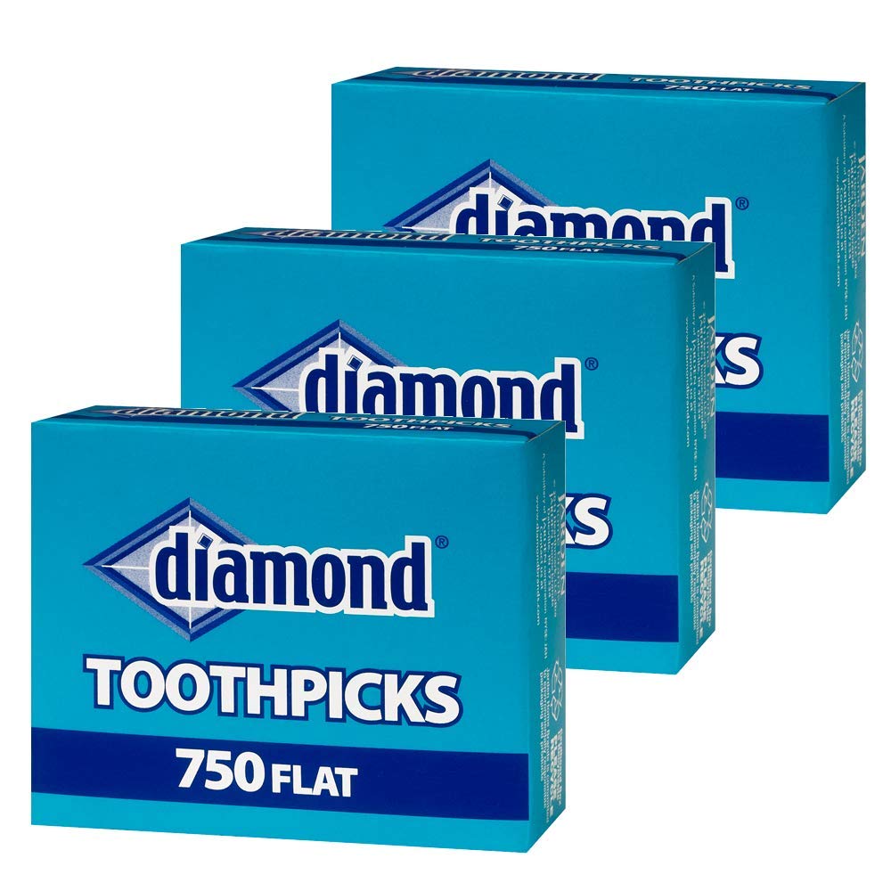 [Australia - AusPower] - Wooden Flat Toothpicks 3-pack (2250 Total) Tray Box 