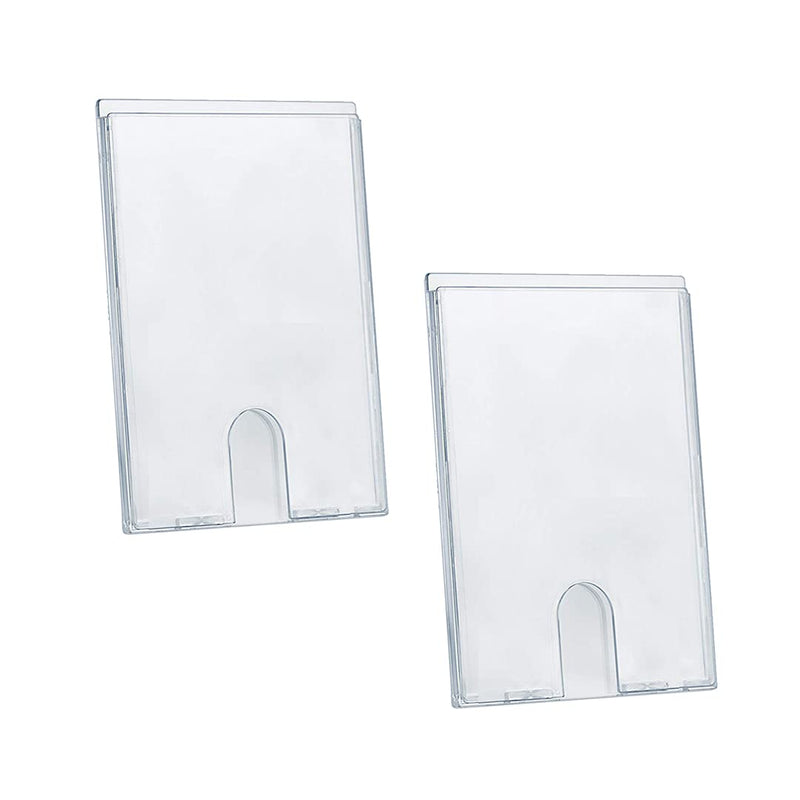 [Australia - AusPower] - Acrimet Sign Holder A5 Memo Size, Self Adhesive Tape for Wall Mount (Plastic) (9” x 6 6/8”) (2 Pack) (Clear Crystal Color) 