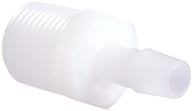 [Australia - AusPower] - Eldon James A8-6HDPE High Density Polyethylene Adapter Fitting, 1/2-14 NPT to 3/8" Hose Barb (Pack of 10) 