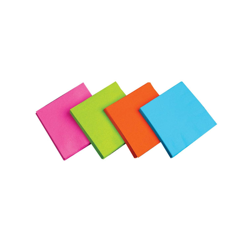[Australia - AusPower] - Party Essentials 2-Ply Paper Cocktail Beverage Napkins, Assorted Neon Brights, 48-Count 