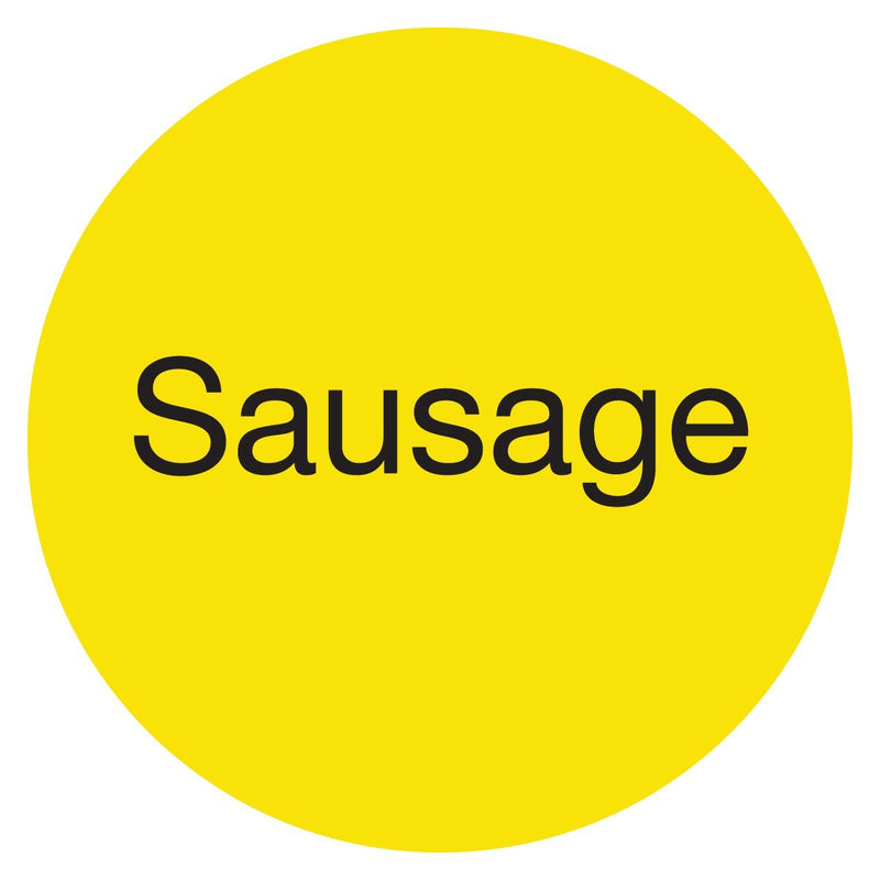 [Australia - AusPower] - DayMark IT111261 DuraMark Permanent Circle Deli Label, "Sausage", 1" Diameter, Yellow (Roll of 1000) 