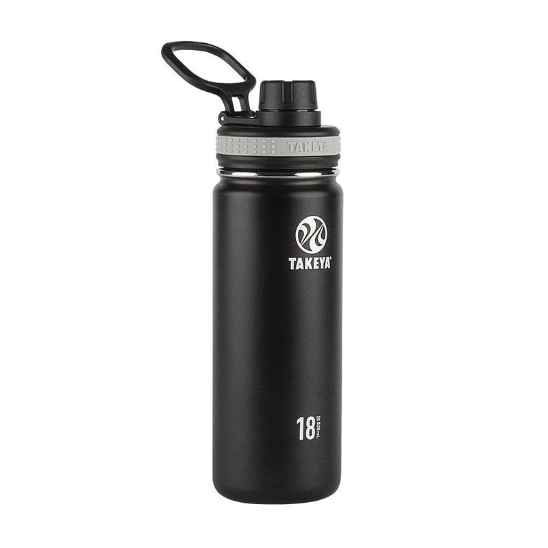 [Australia - AusPower] - Takeya, Black Originals Vacuum-Insulated Stainless-Steel Water Bottle, 18oz, 18 oz 