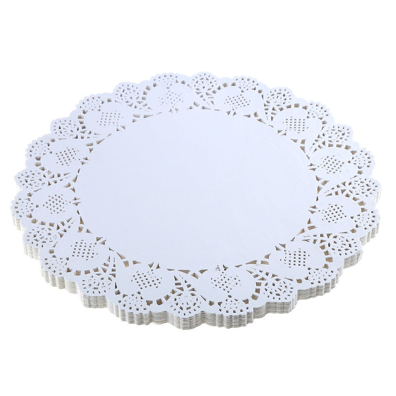 [Australia - AusPower] - DECORA 12.5 Inch Round White Paper Lace Doilies for Wedding Table Decorations 100pcs Am042 