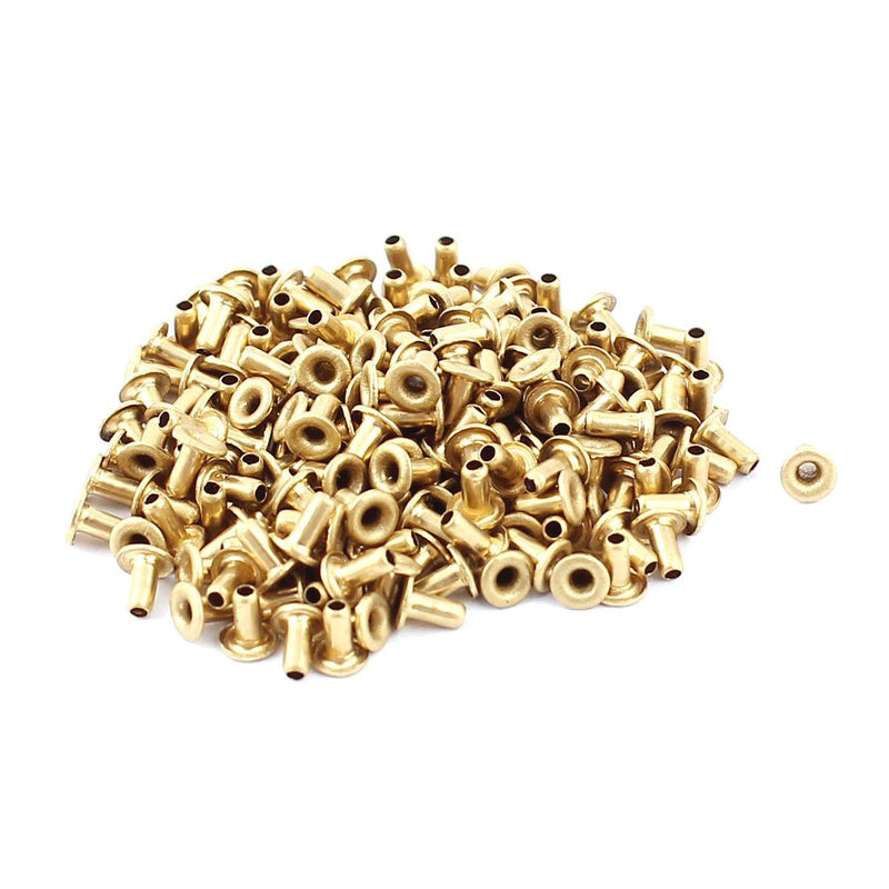 [Australia - AusPower] - Uxcell a15091700ux0367 M1.5x3 Through Hole Rivets Hollow Grommets PCB Circuit Board Brass Plated Metal (Pack of 200) 