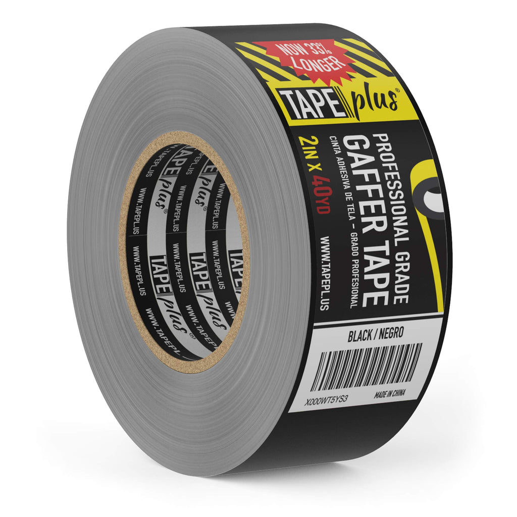 [Australia - AusPower] - Tape Plus Gaffer Tape - Huge Roll! 2 Inch by 40 Yards in Black - Get 33% More! High End Professional Grade - GaffersTape is The Perfect Alternative to Duct Tape, Electrical Tape, and Other Adhesives 