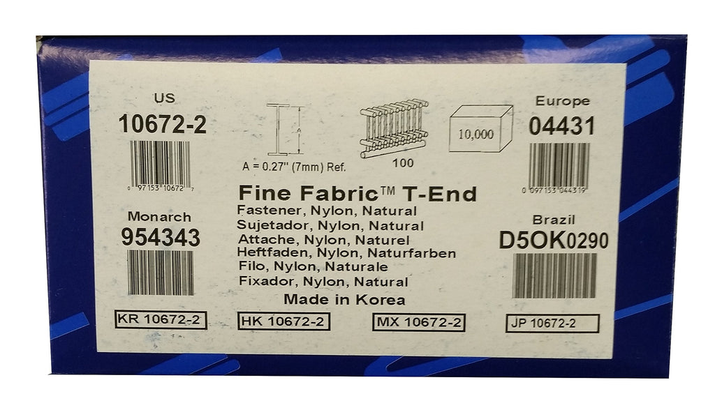 [Australia - AusPower] - 1/4" Fine Fabric T-End Fasteners (10,000/box) 