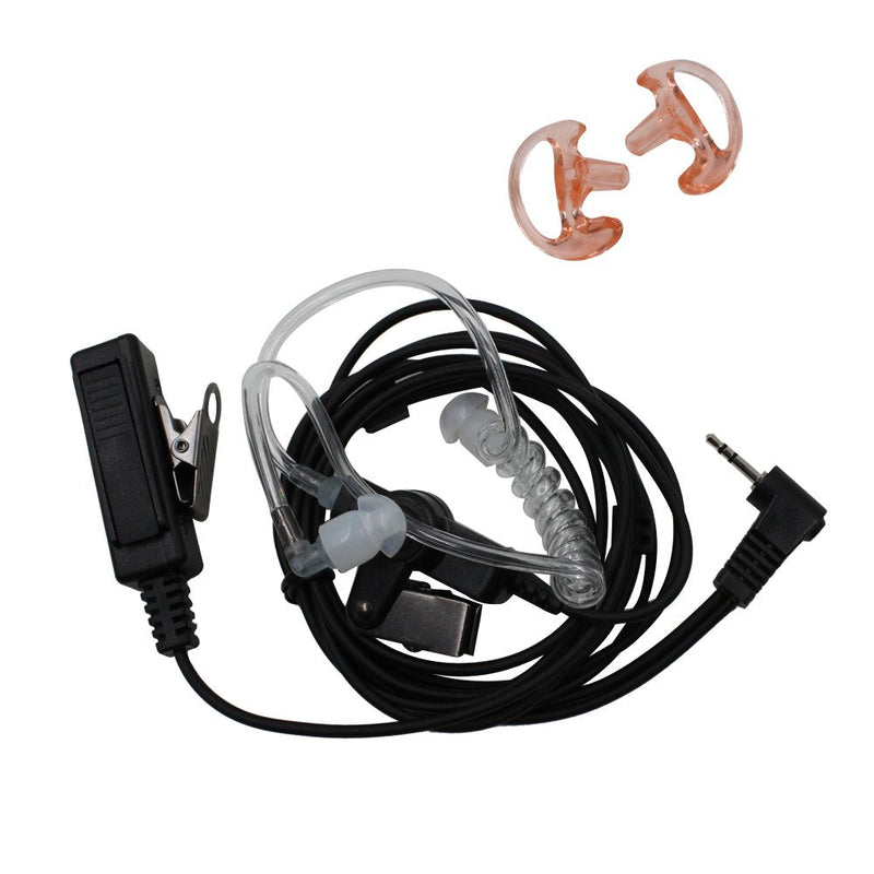 [Australia - AusPower] - AOER® 3' 2-Wire Coil Earbud Audio Mic Surveillance Kit for Motorola Two-Way Radio Single Pin Talkabout 